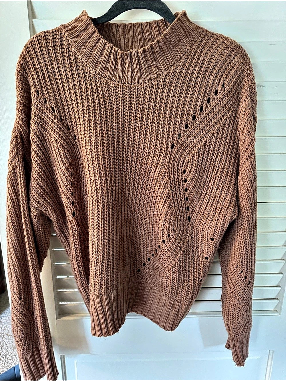 moon + mackenzie Brown Knit Sweater Size Large